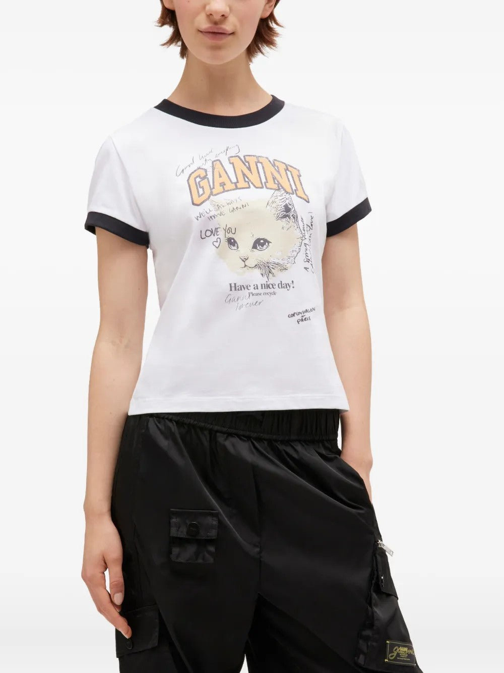Ganni T-SHIRT Bianco