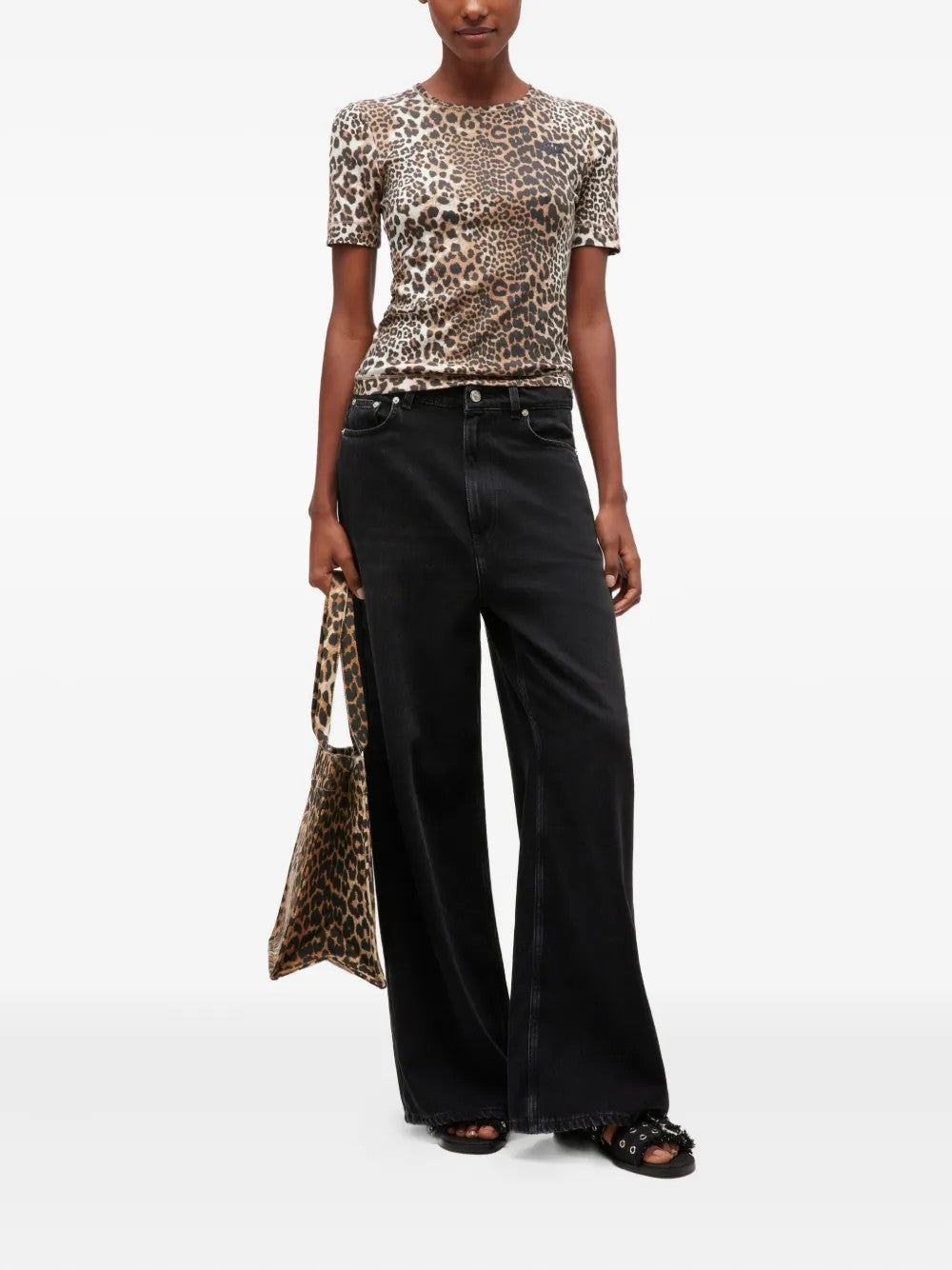 Ganni T-SHIRT Marrone