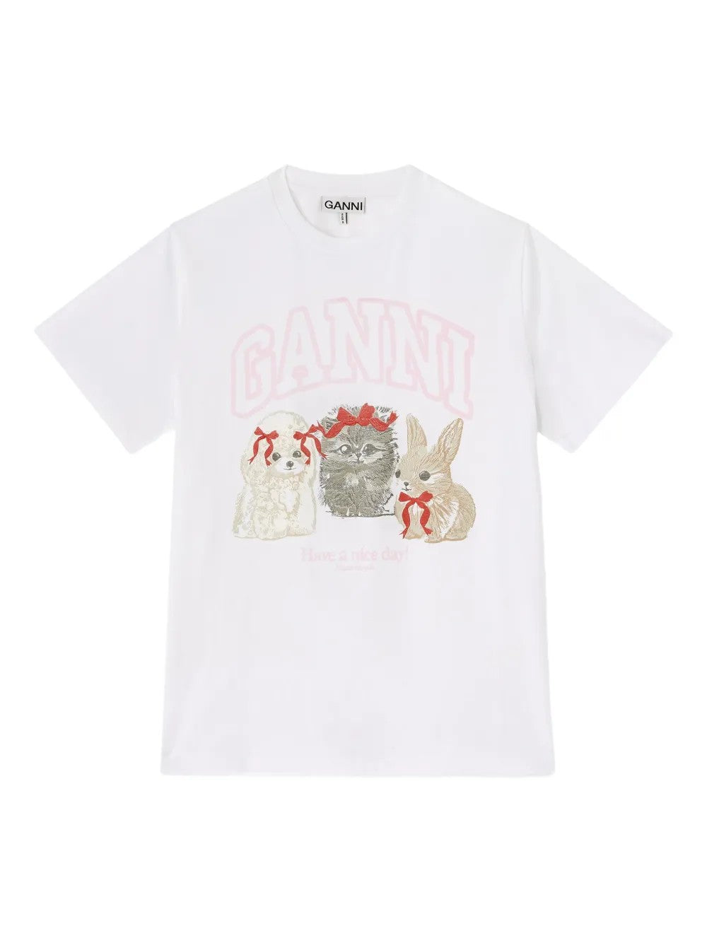 Ganni T-SHIRT Bianco