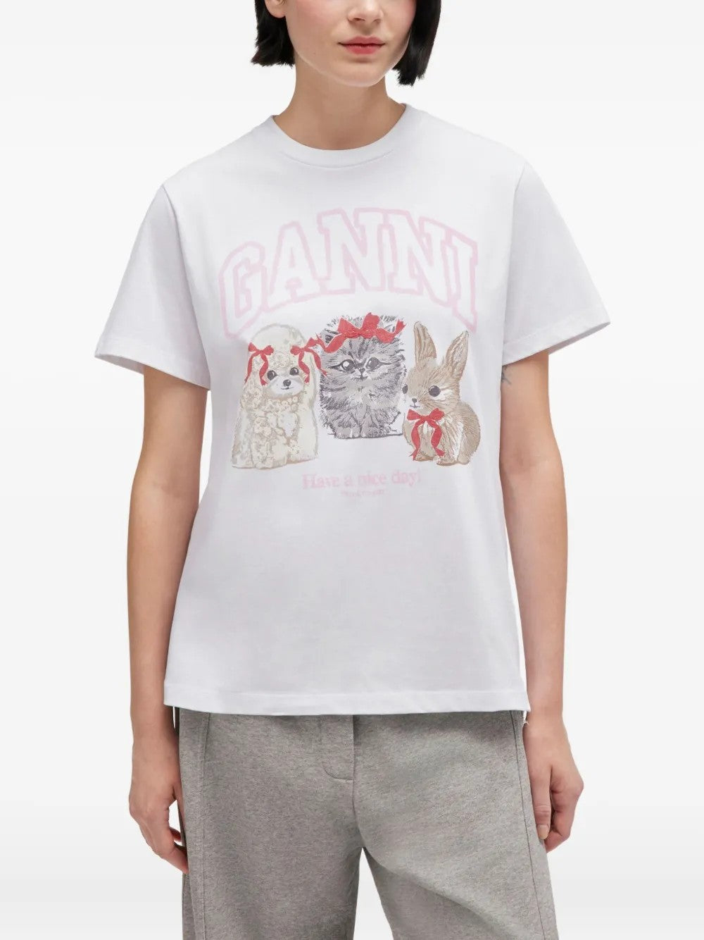 Ganni T-SHIRT Bianco