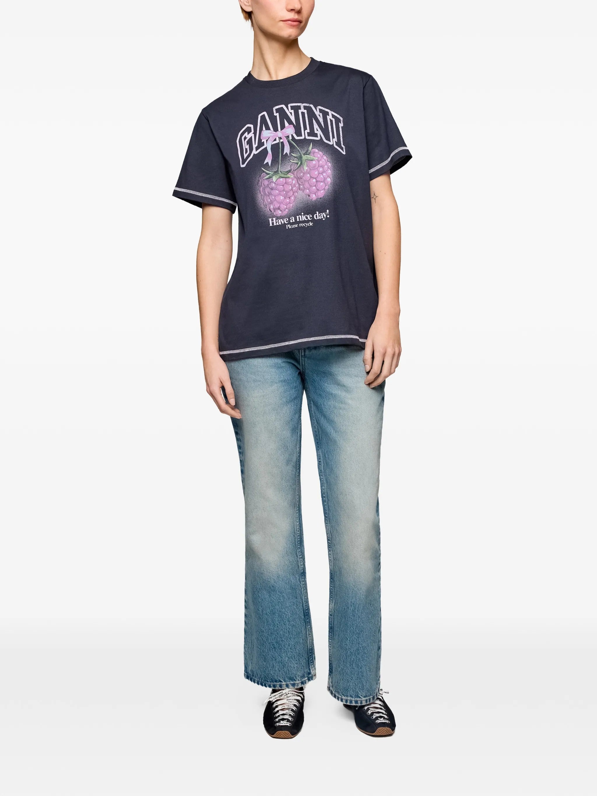 Ganni T-SHIRT Blu
