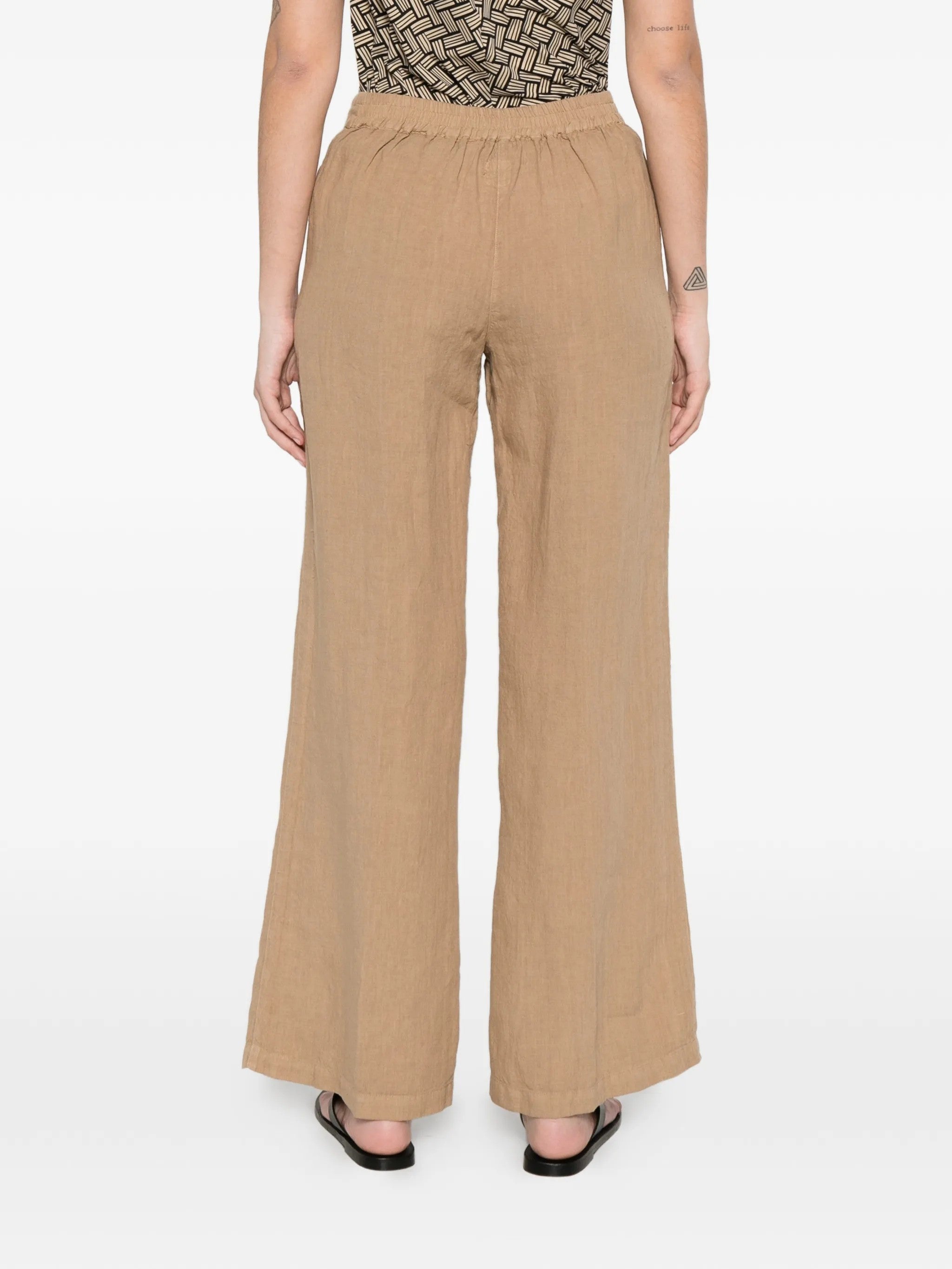 120% Lino PANTALONI Marrone
