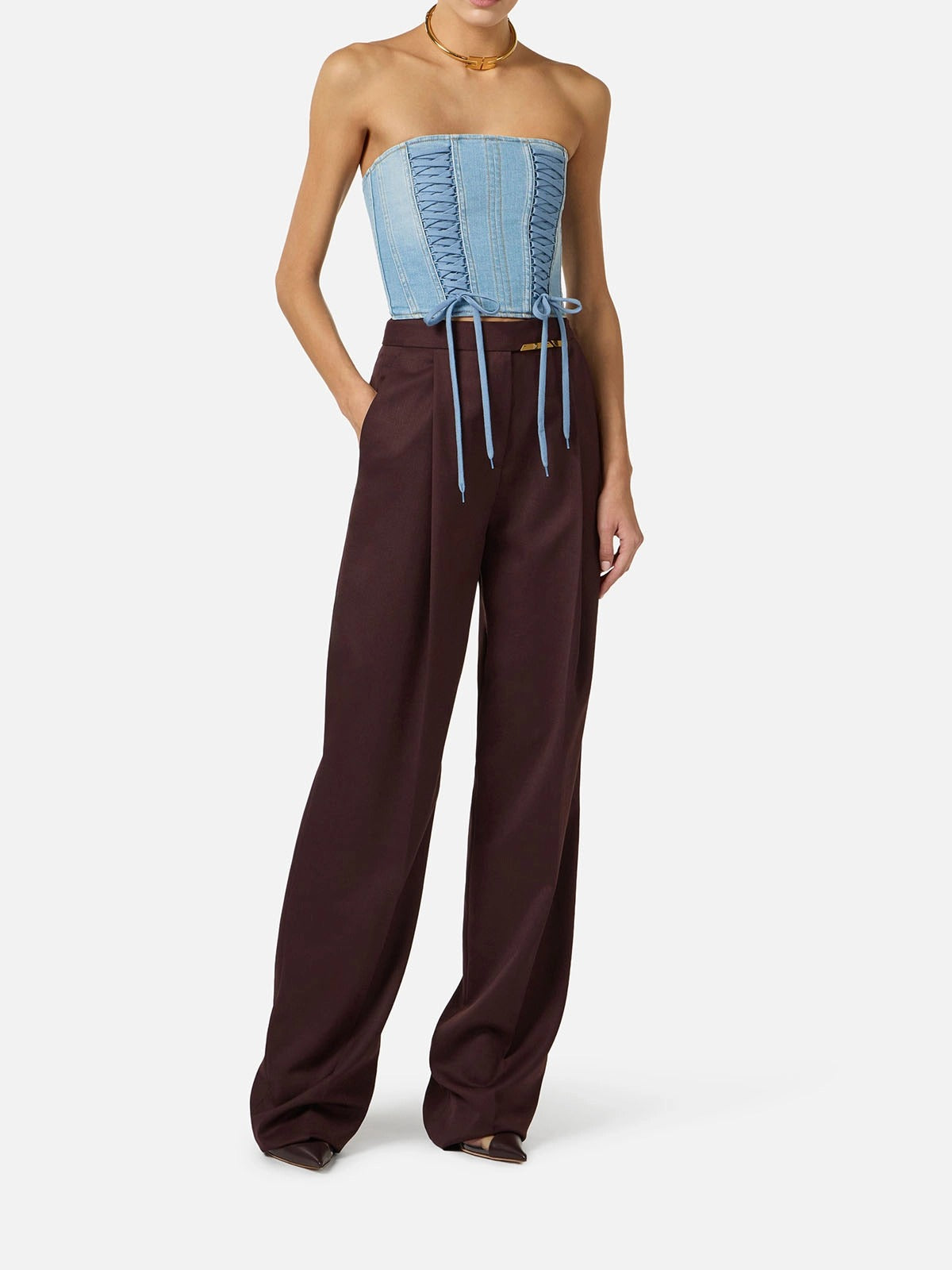 Elisabetta Franchi PANTALONI Marrone