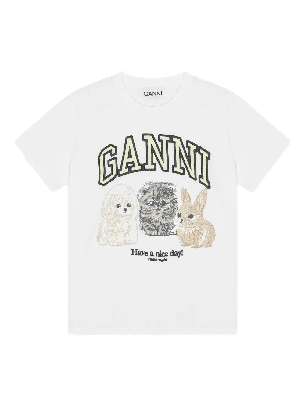 Ganni T-SHIRT Bianco
