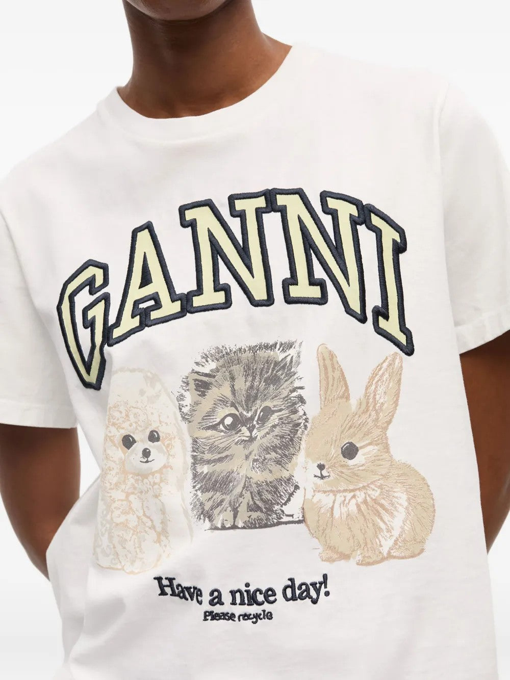 Ganni T-SHIRT Bianco