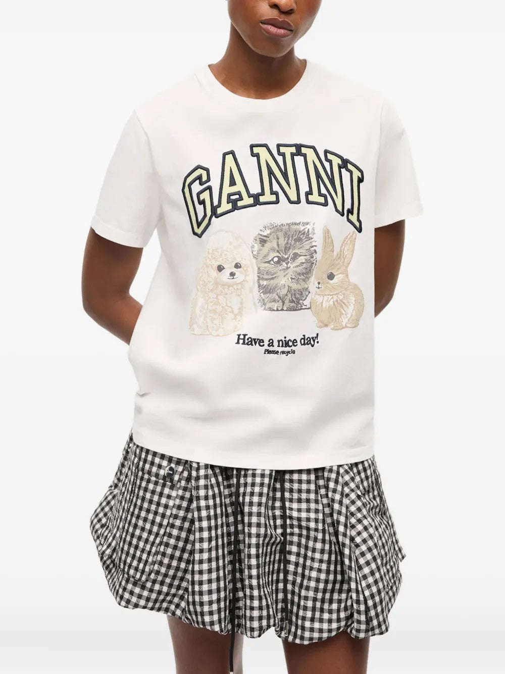 Ganni T-SHIRT Bianco