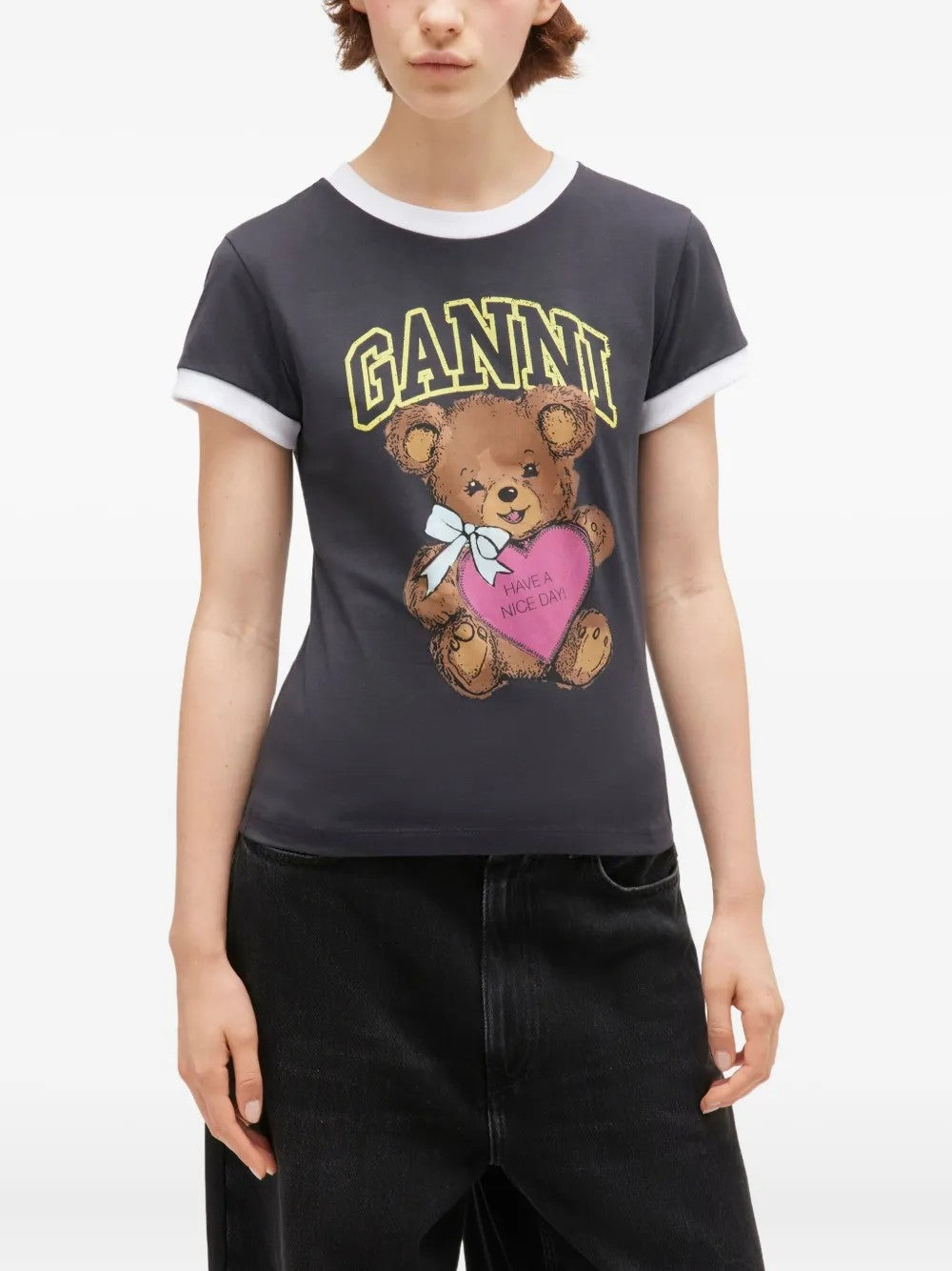 Ganni T-SHIRT Grigio