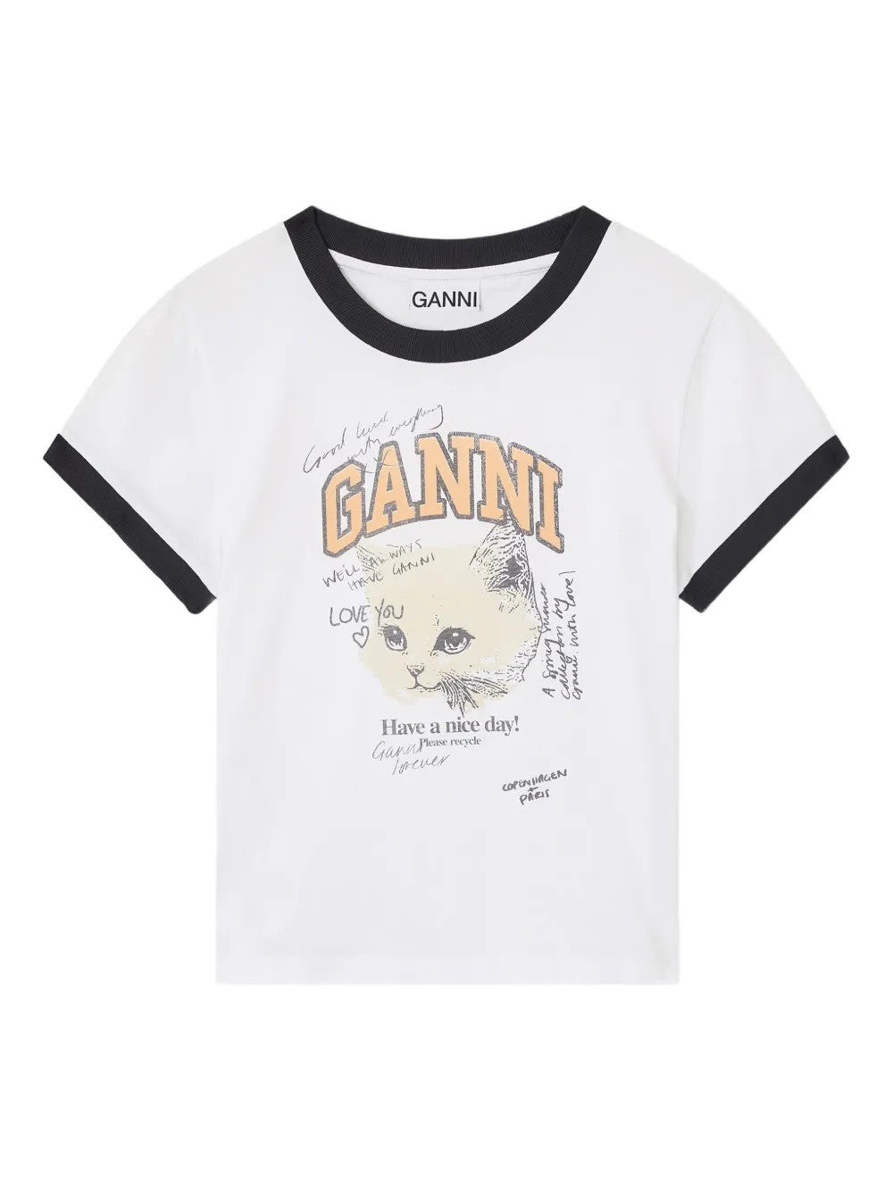 Ganni T-SHIRT Bianco