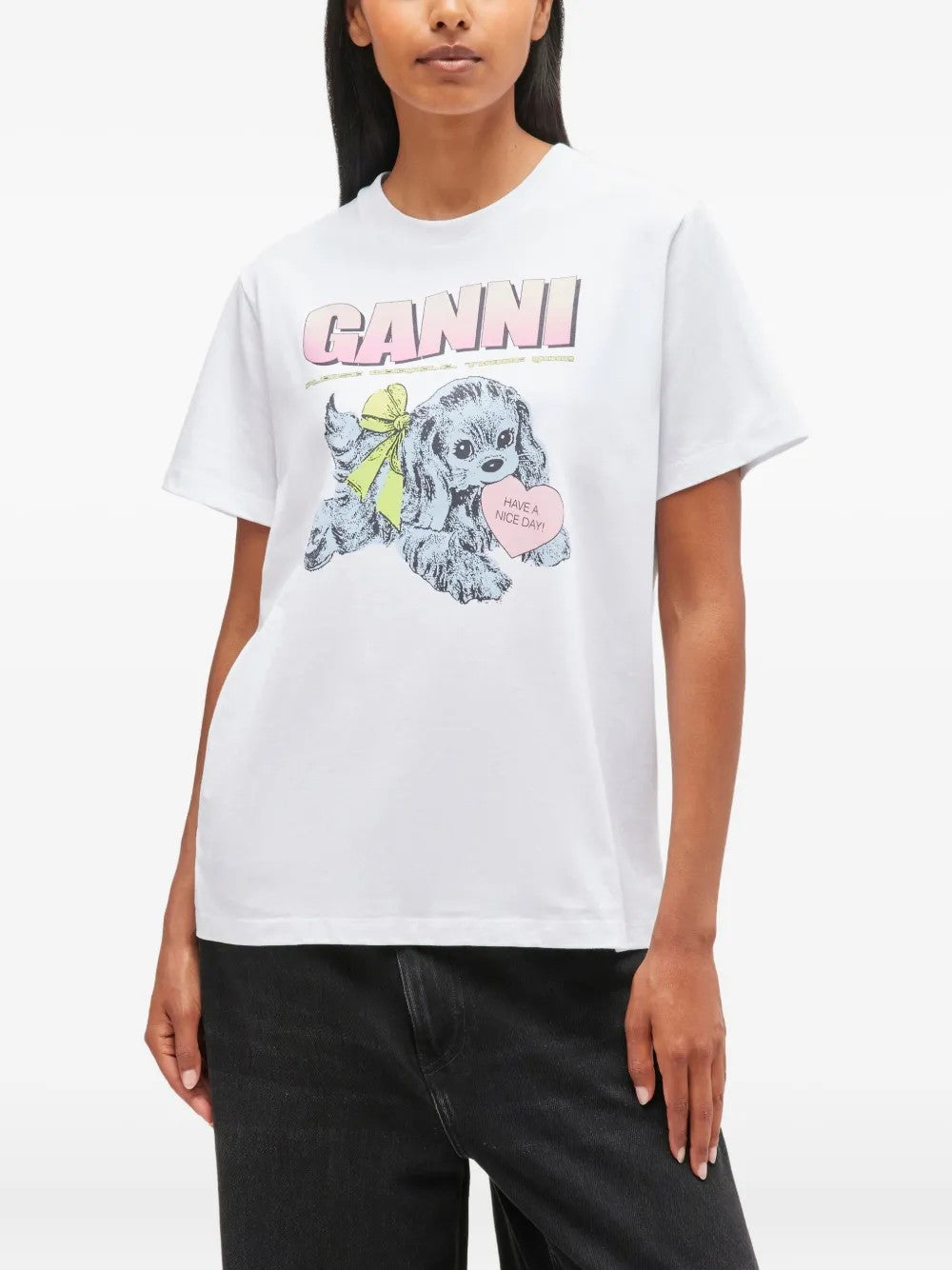 Ganni T-SHIRT Bianco