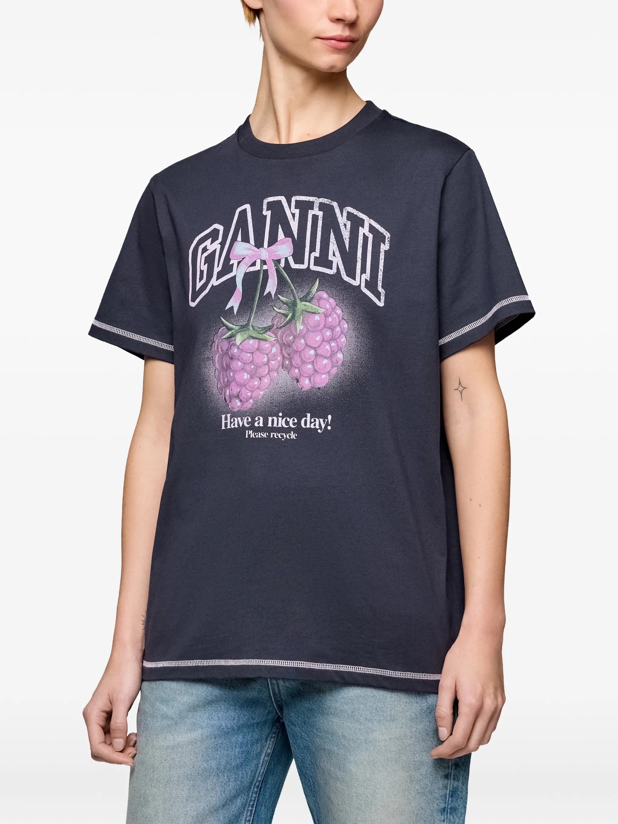 Ganni T-SHIRT Blu