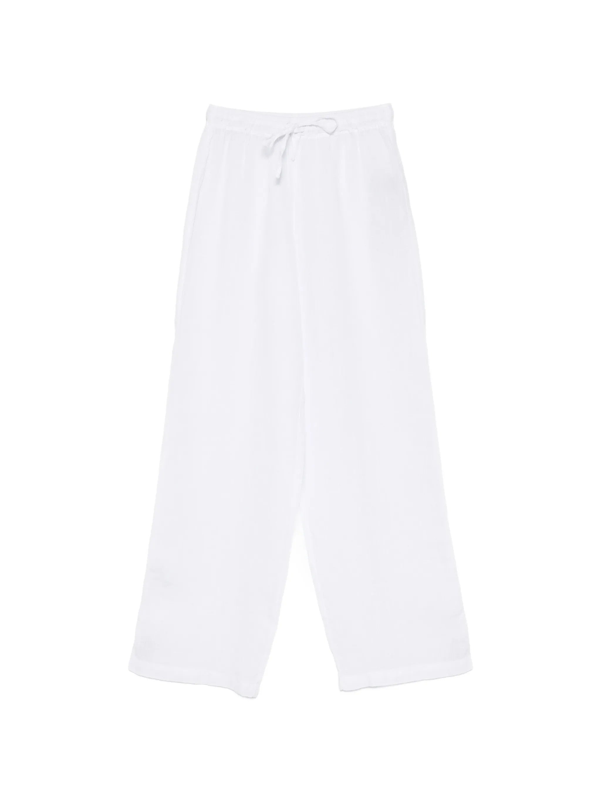 120% Lino PANTALONI Bianco