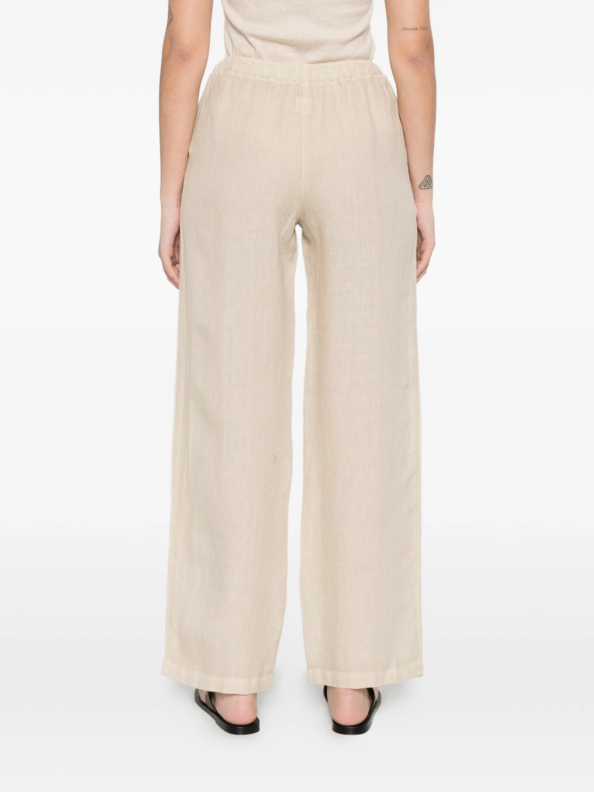 120% Lino PANTALONI Bianco