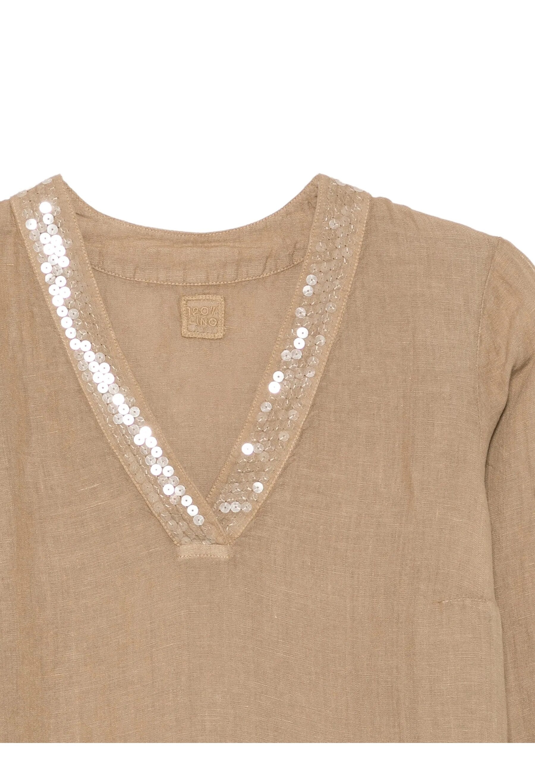 120% Lino CAMICIE Marrone