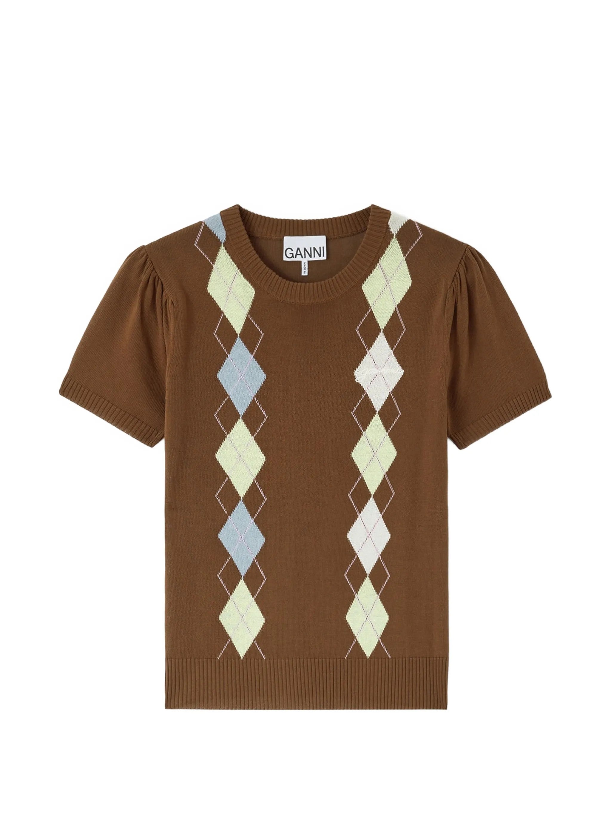 Ganni T-SHIRT Marrone